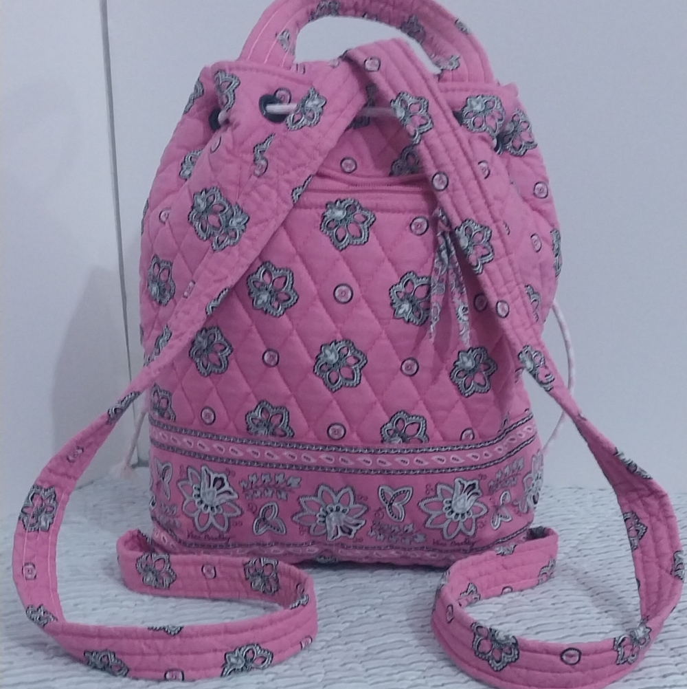 Vera Bradley Pink Floral Quilted Backpack - Picture 3 of 7